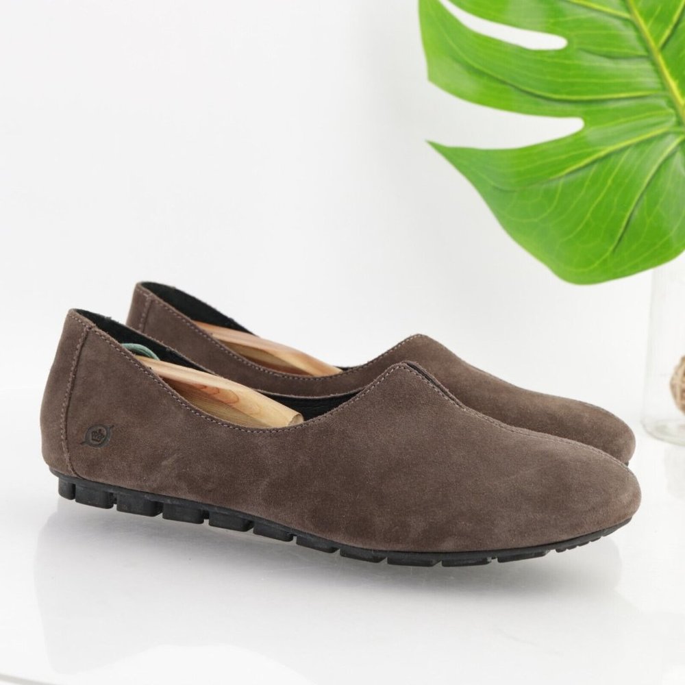 Born Sebra Taupe Suede Flats size 10